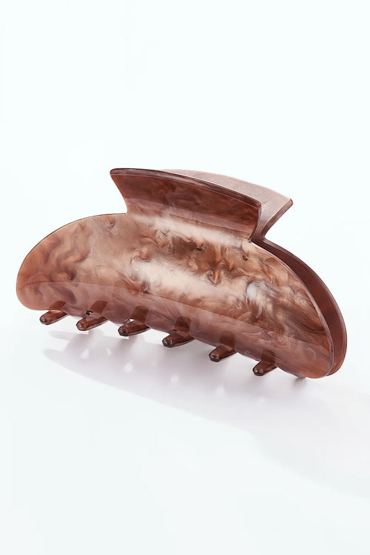 Amber Pearl Clip – Braune Perlmutt-Haarklammer