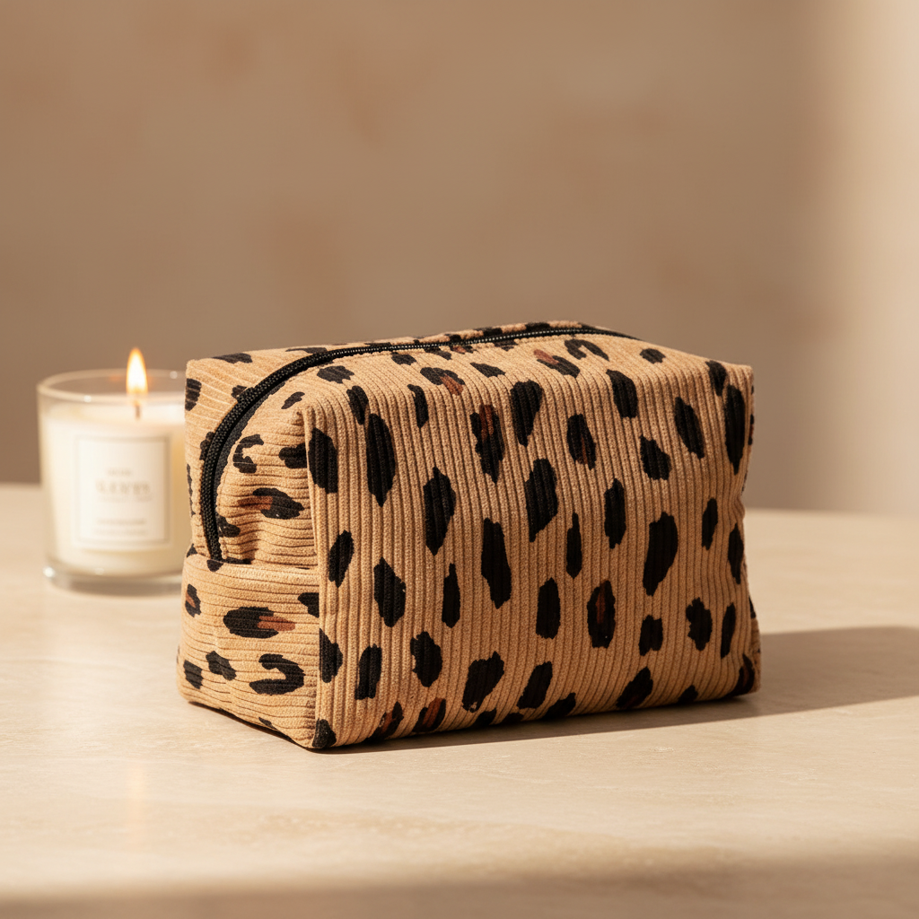 Wild Harmony Bag auf Travertin mit Duftkerze im Hintergrund